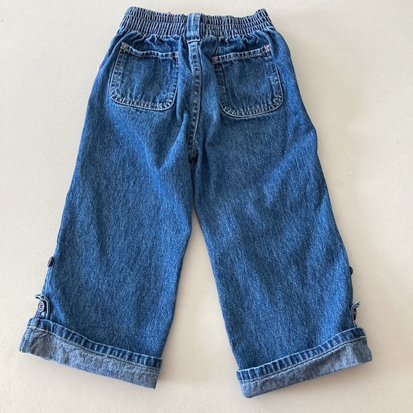 Osh Kosh Girl's Size 5 Embroidered denim jeans with ribbon belt - Picture 2 of 12